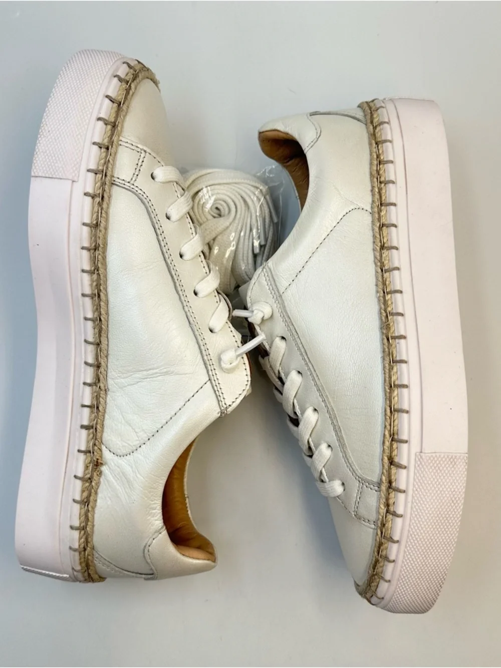 Diba True EmBelish White Ivory Slip On Leather Sneaker Womens 7.5M Platform - Picture 9 of 10